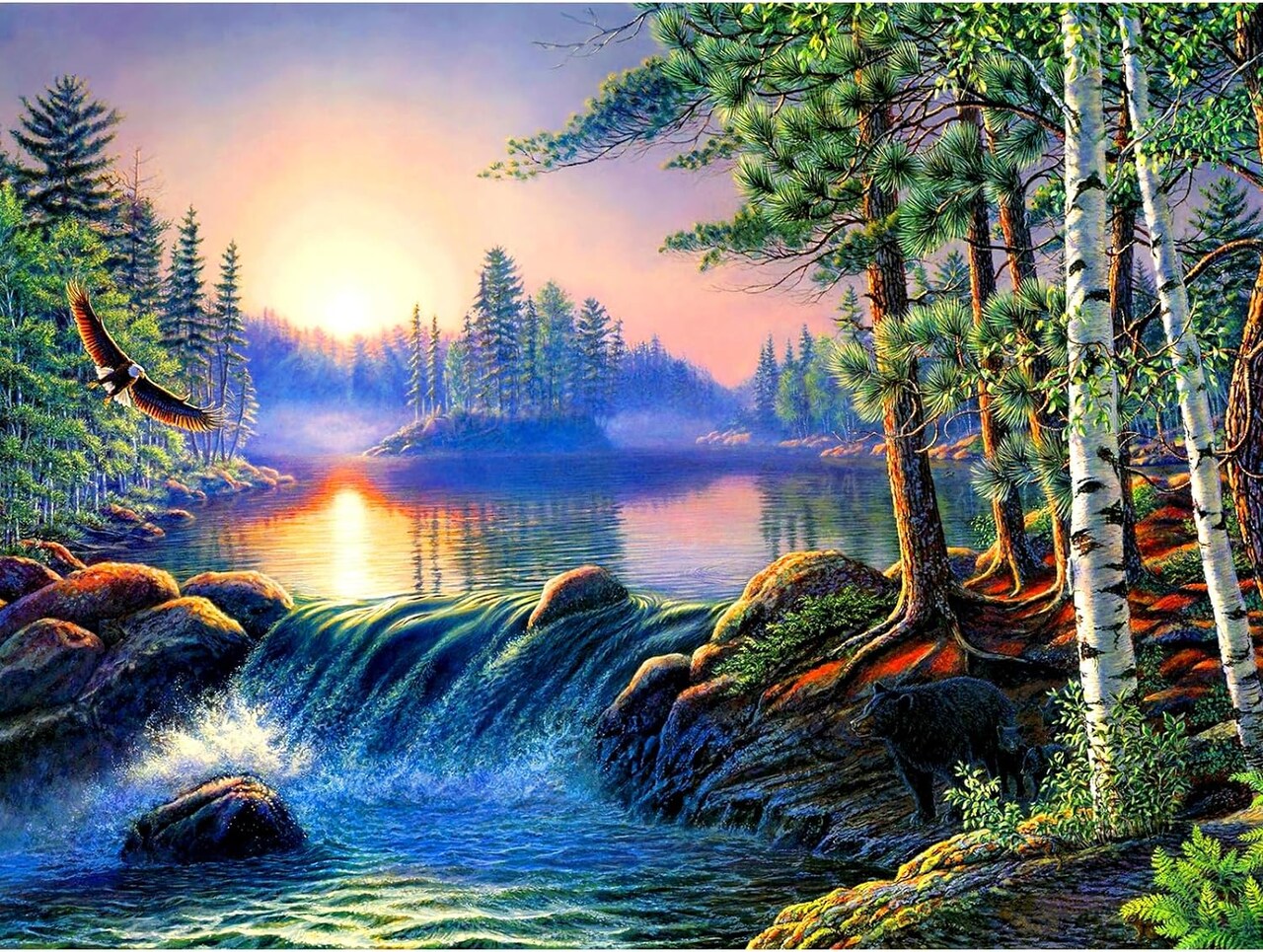 5D Diamond Painting Kit – Nature Landscape DIY, 16"x12" Wall Art for Adults